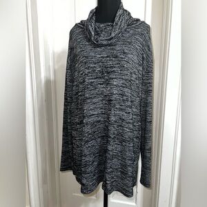 Leo Rosi Charcoal and Light Gray Knit Top Womens size XL long sleeve soft
cold